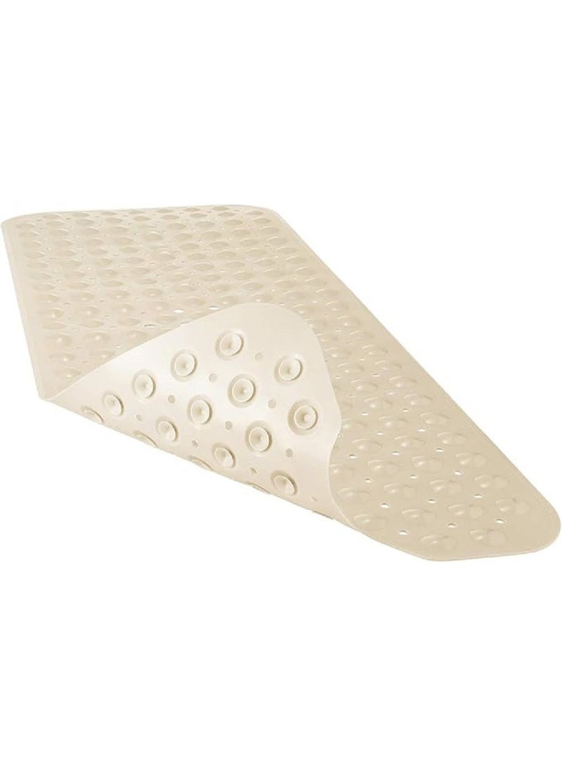MunKan Non Slip Bath Mat Shower Massage Mat , Bathtub Mat Bathroom Bathtub Mat with Suction Cups and Drain Holes  40x16in,( Beige ) - Image 1